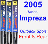 Front & Rear Wiper Blade Pack for 2005 Subaru Impreza - Vision Saver