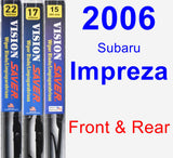 Front & Rear Wiper Blade Pack for 2006 Subaru Impreza - Vision Saver