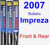 Front & Rear Wiper Blade Pack for 2007 Subaru Impreza - Vision Saver