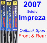 Front & Rear Wiper Blade Pack for 2007 Subaru Impreza - Vision Saver