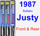 Front & Rear Wiper Blade Pack for 1987 Subaru Justy - Vision Saver