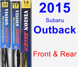 Front & Rear Wiper Blade Pack for 2015 Subaru Outback - Vision Saver