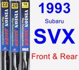 Front & Rear Wiper Blade Pack for 1993 Subaru SVX - Vision Saver