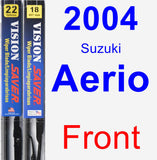 Front Wiper Blade Pack for 2004 Suzuki Aerio - Vision Saver