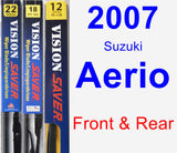 Front & Rear Wiper Blade Pack for 2007 Suzuki Aerio - Vision Saver