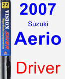 Driver Wiper Blade for 2007 Suzuki Aerio - Vision Saver