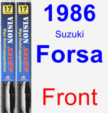 Front Wiper Blade Pack for 1986 Suzuki Forsa - Vision Saver