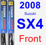 Front Wiper Blade Pack for 2008 Suzuki SX4 - Vision Saver