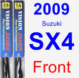 Front Wiper Blade Pack for 2009 Suzuki SX4 - Vision Saver