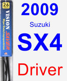 Driver Wiper Blade for 2009 Suzuki SX4 - Vision Saver