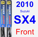 Front Wiper Blade Pack for 2010 Suzuki SX4 - Vision Saver