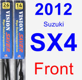 Front Wiper Blade Pack for 2012 Suzuki SX4 - Vision Saver