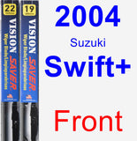 Front Wiper Blade Pack for 2004 Suzuki Swift+ - Vision Saver