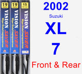 Front & Rear Wiper Blade Pack for 2002 Suzuki XL-7 - Vision Saver