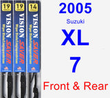 Front & Rear Wiper Blade Pack for 2005 Suzuki XL-7 - Vision Saver