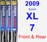 Front & Rear Wiper Blade Pack for 2009 Suzuki XL-7 - Vision Saver