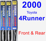 Front & Rear Wiper Blade Pack for 2000 Toyota 4Runner - Vision Saver