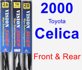 Front & Rear Wiper Blade Pack for 2000 Toyota Celica - Vision Saver
