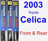 Front & Rear Wiper Blade Pack for 2003 Toyota Celica - Vision Saver