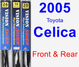 Front & Rear Wiper Blade Pack for 2005 Toyota Celica - Vision Saver