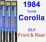 Front & Rear Wiper Blade Pack for 1984 Toyota Corolla - Vision Saver