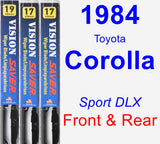 Front & Rear Wiper Blade Pack for 1984 Toyota Corolla - Vision Saver