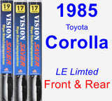 Front & Rear Wiper Blade Pack for 1985 Toyota Corolla - Vision Saver