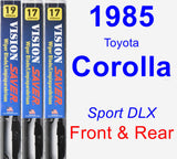 Front & Rear Wiper Blade Pack for 1985 Toyota Corolla - Vision Saver