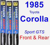 Front & Rear Wiper Blade Pack for 1985 Toyota Corolla - Vision Saver