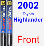 Front Wiper Blade Pack for 2002 Toyota Highlander - Vision Saver