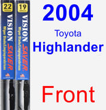 Front Wiper Blade Pack for 2004 Toyota Highlander - Vision Saver