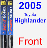 Front Wiper Blade Pack for 2005 Toyota Highlander - Vision Saver