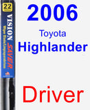 Driver Wiper Blade for 2006 Toyota Highlander - Vision Saver