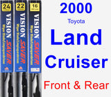 Front & Rear Wiper Blade Pack for 2000 Toyota Land Cruiser - Vision Saver