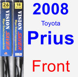 Front Wiper Blade Pack for 2008 Toyota Prius - Vision Saver