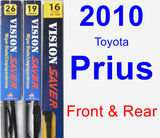 Front & Rear Wiper Blade Pack for 2010 Toyota Prius - Vision Saver