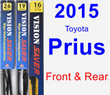 Front & Rear Wiper Blade Pack for 2015 Toyota Prius - Vision Saver