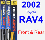 Front & Rear Wiper Blade Pack for 2002 Toyota RAV4 - Vision Saver