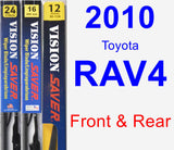 Front & Rear Wiper Blade Pack for 2010 Toyota RAV4 - Vision Saver