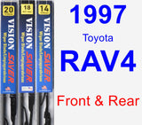 Front & Rear Wiper Blade Pack for 1997 Toyota RAV4 - Vision Saver