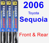 Front & Rear Wiper Blade Pack for 2006 Toyota Sequoia - Vision Saver