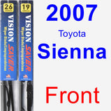 Front Wiper Blade Pack for 2007 Toyota Sienna - Vision Saver