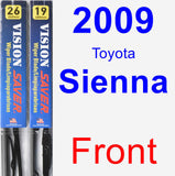 Front Wiper Blade Pack for 2009 Toyota Sienna - Vision Saver