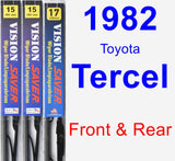 Front & Rear Wiper Blade Pack for 1982 Toyota Tercel - Vision Saver