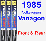 Front & Rear Wiper Blade Pack for 1985 Volkswagen Vanagon - Vision Saver