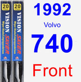 Front Wiper Blade Pack for 1992 Volvo 740 - Vision Saver