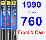 Front & Rear Wiper Blade Pack for 1990 Volvo 760 - Vision Saver