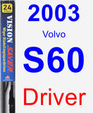 Driver Wiper Blade for 2003 Volvo S60 - Vision Saver