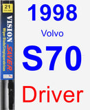 Driver Wiper Blade for 1998 Volvo S70 - Vision Saver