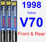 Front & Rear Wiper Blade Pack for 1998 Volvo V70 - Vision Saver